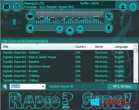 Screenshot RadioSure Windows 8