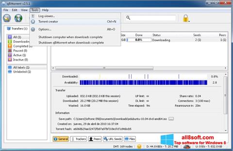 Screenshot qBittorrent Windows 8