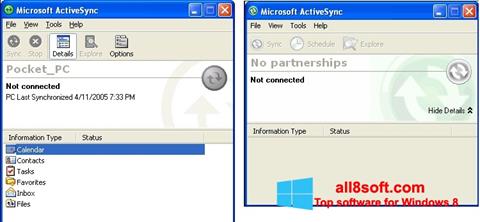 Screenshot Microsoft ActiveSync Windows 8