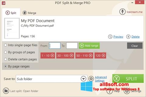 Screenshot PDF Split and Merge Windows 8