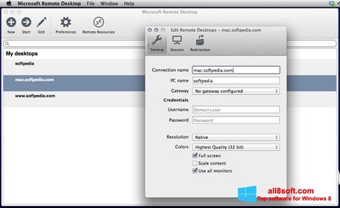 Screenshot Microsoft Remote Desktop Windows 8