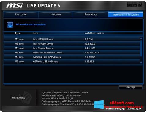 Screenshot MSI Live Update Windows 8